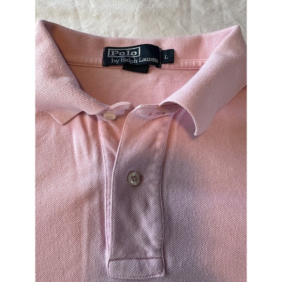 Polo Ralph Lauren Golf Shirt Classic Mens Large Pink w/Blue Pony Short Sleeve - Picture 5 of 10